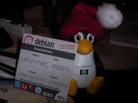 Christmas Tux with Debian DVD